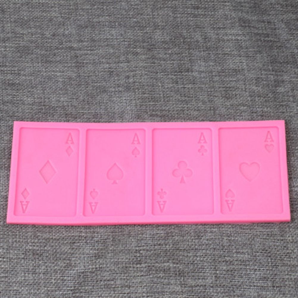 Silicone mold in poker shape for cake decorating and cookies, branded Everything Baby, perfect for pretend play and baking.