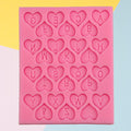 Heart-shaped letters silicone cake mold for cookies, chocolate, and sugar paste, perfect for baking and decorating treats.