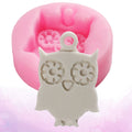 Cute owl-shaped silicone mold for baking cookies and decorating cakes, ideal for kid's pretend play and baking projects.