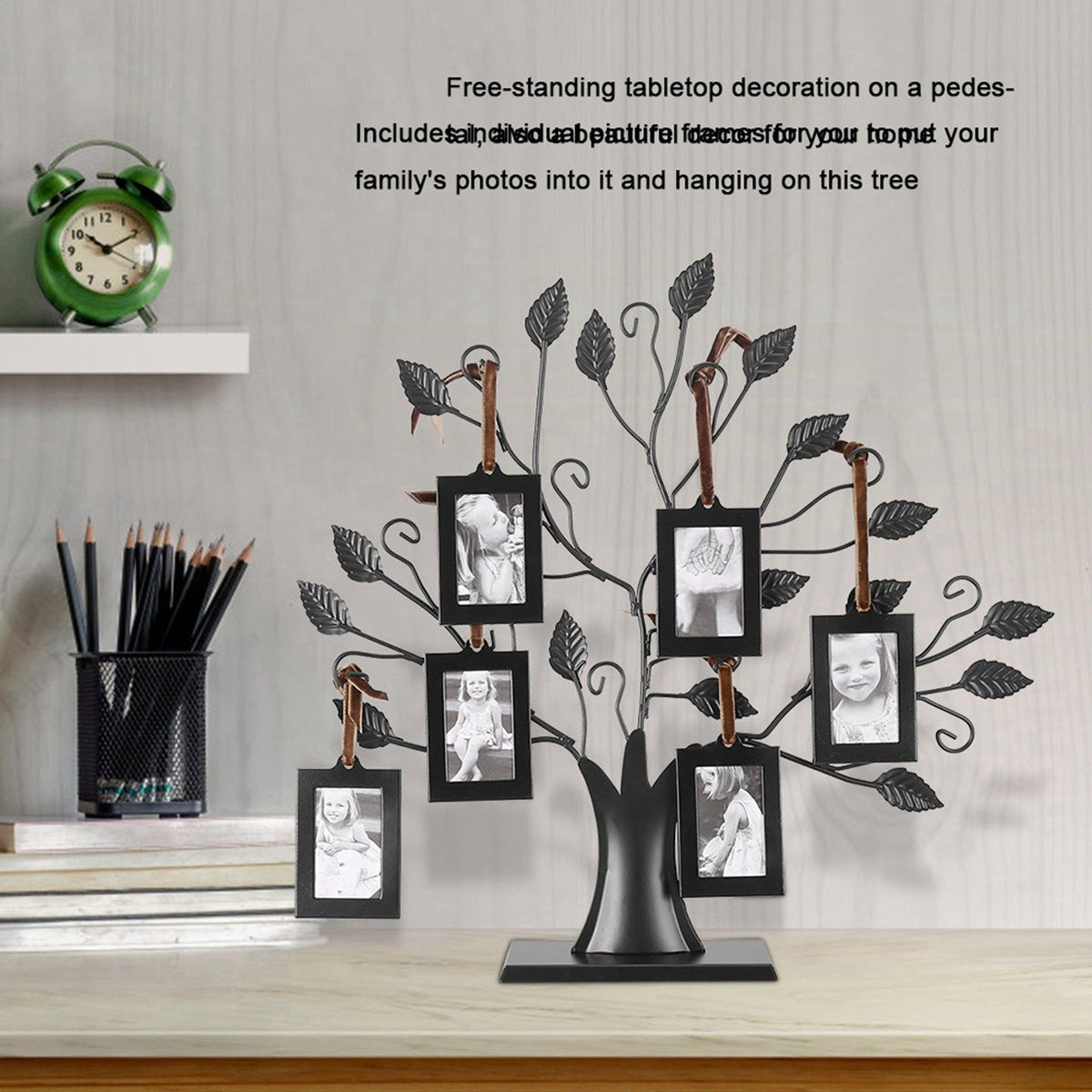 Baby and kids' family photo frame display tree with hanging picture frames for home decor, by Everything Baby