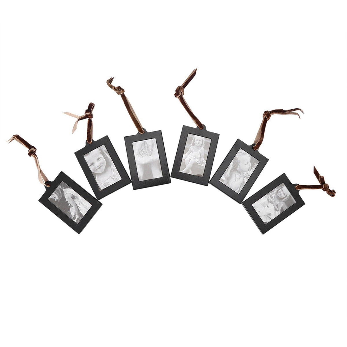 Wooden family photo display tree with hanging picture frames, stylish home decor for kids' room by Everything Baby.