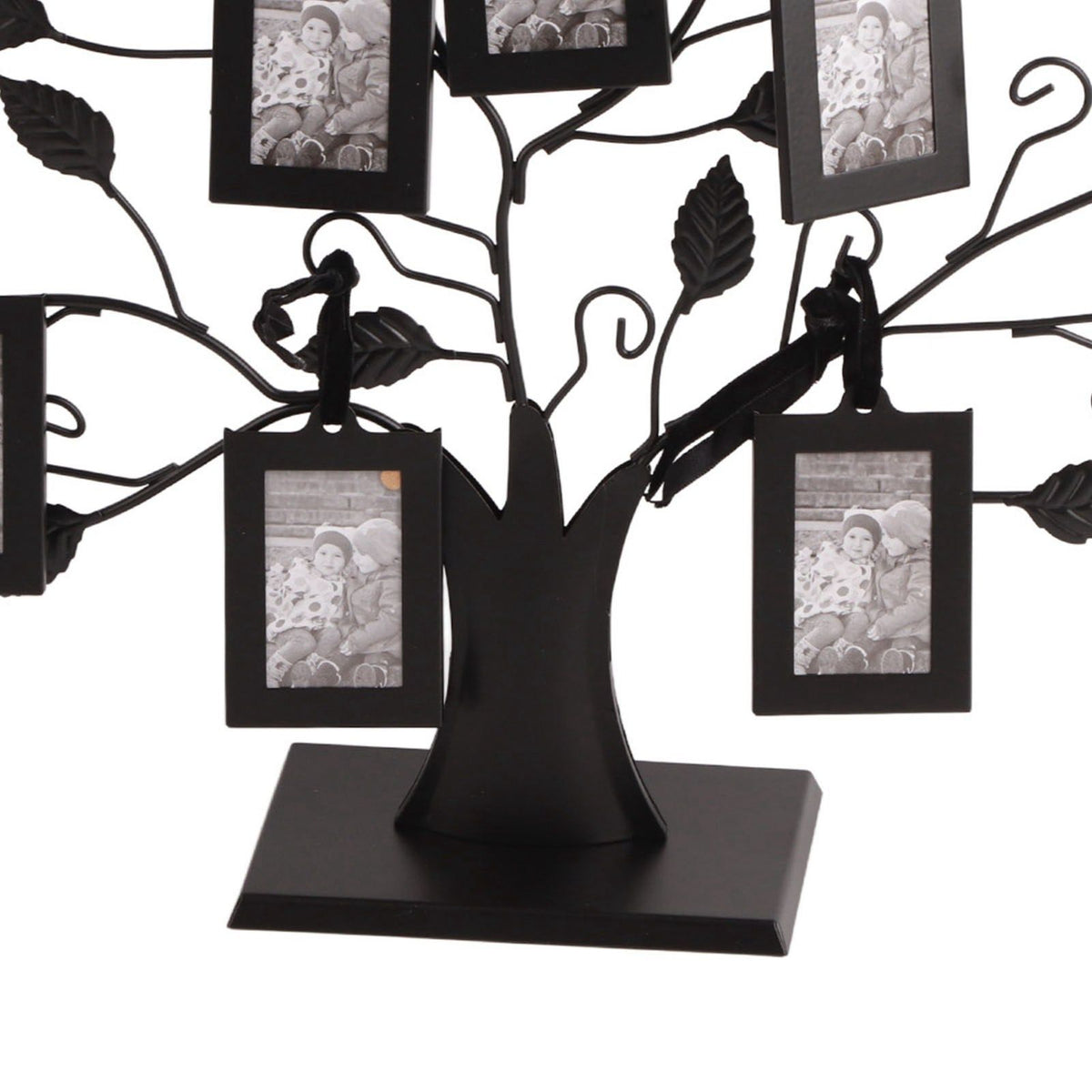 Baby & Kids family photo display tree with hanging picture frames, wooden stand for home decor and kid's room organization.