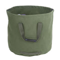 Portable waterproof reusable canvas tote for garden leaf trash and waste storage, ideal for outdoor gardening and cleanup.