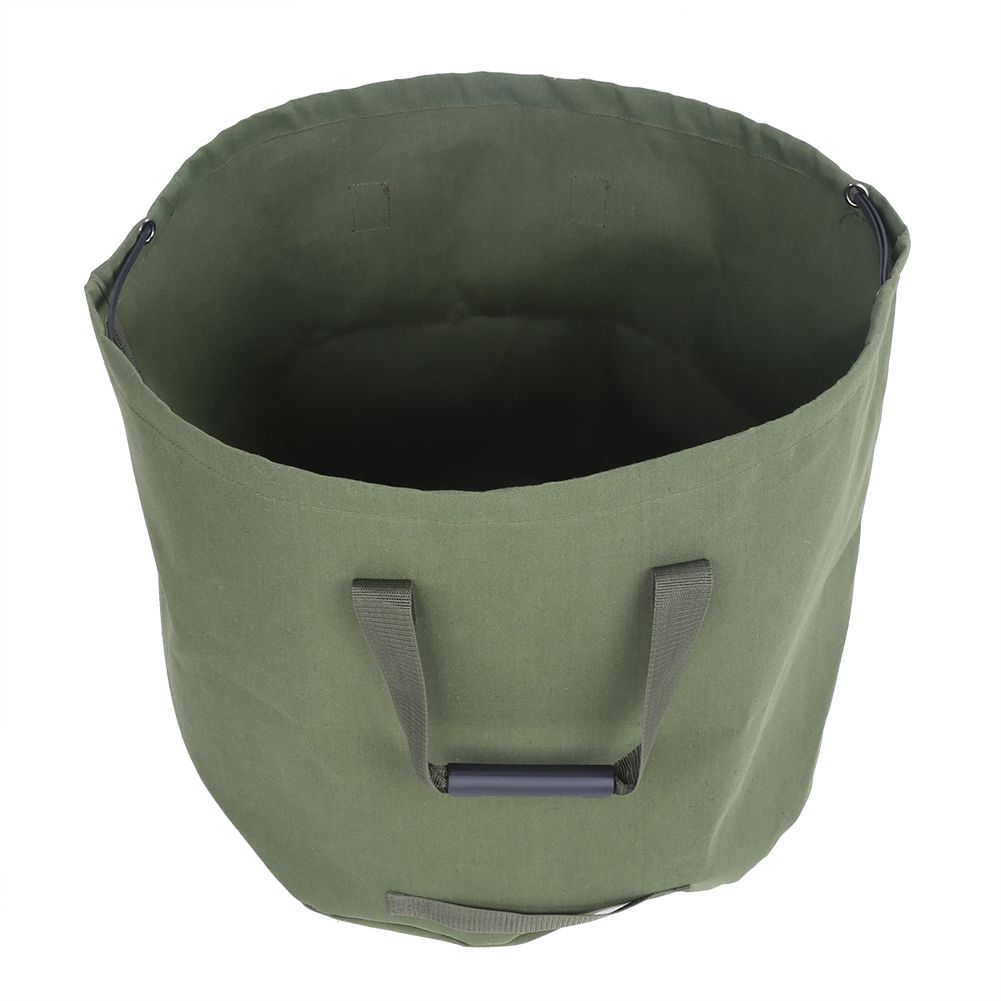 Portable waterproof canvas tote for garden leaf waste, reusable trash storage bag, suitable for outdoor play equipment.