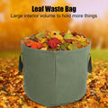 Portable waterproof canvas garden leaf trash waste bag container, reusable outdoor storage tote, ideal for garden cleanup.