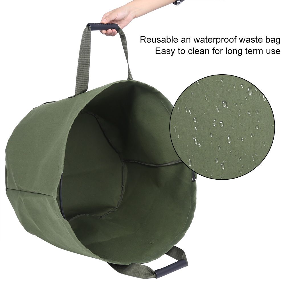 Waterproof reusable canvas garden waste bag by Everything Baby, outdoor outdoor play equipment for kids, with handles and ample storage space.