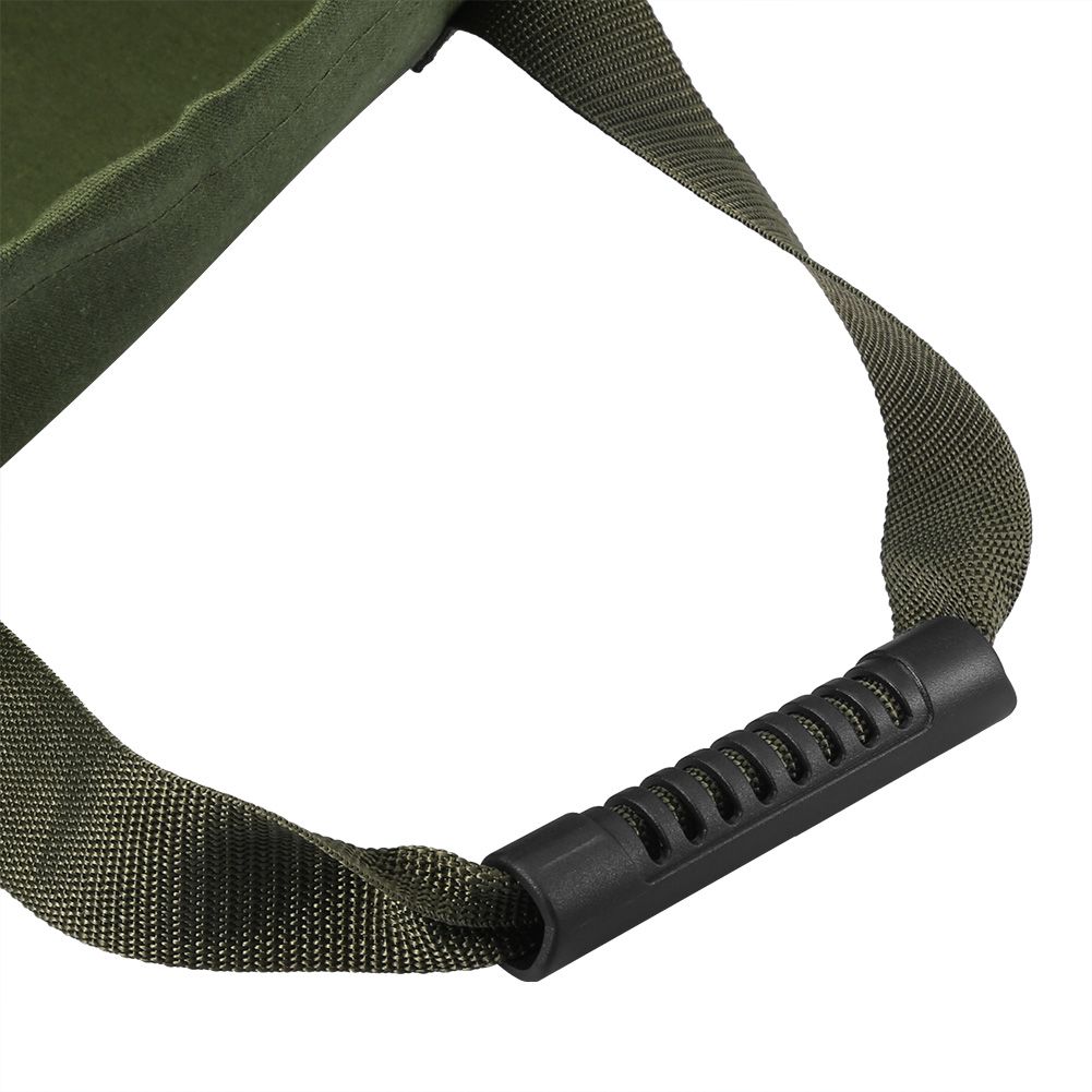 Portable waterproof canvas tote for yard waste and leaf collection, ideal for outdoor garden and lawn cleanup activities.