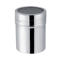 Stainless steel cocoa powder shaker with fine sifting for chocolate icing and sugar, suitable for baking and decorating.