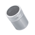 Stainless steel cocoa powder shaker for chocolate icing and sugar, ideal for baking and decorating in the kitchen.