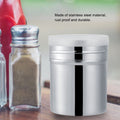 Stainless steel cocoa powder and icing sugar shaker for baking, featuring a compact design suitable for kitchen use.