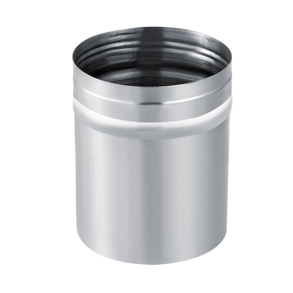Stainless steel cocoa powder and icing sugar shaker for baking, displayed on a kitchen counter with a child-friendly design.