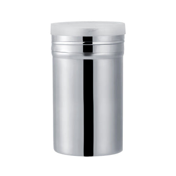 Stainless steel cocoa powder shaker for chocolate icing and sugar, designed for easy sifting and seasoning in baking.