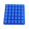 Dark blue silicone bear-shaped ice cube mold tray, ideal for freezing ice, chocolate, or baby feeding accessories.