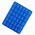 Dark blue silicone bear-shaped ice cube tray with dropper for baby feeding, ideal for making ice, chocolate, or ice cream treats.