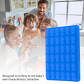 Dark blue silicone bear-shaped ice cube mold tray for baby feeding, suitable for ice, chocolate, or ice cream.