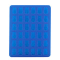 Dark blue bear-shaped silicone ice cube mold tray with dropper for baby feeding, suitable for ice, chocolate, or ice cream.
