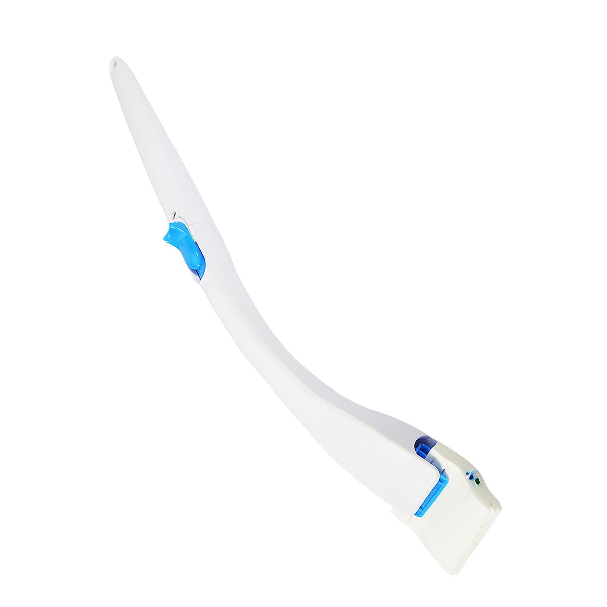 Disposable toilet brush with replaceable concentrated detergent head, ideal for bathroom cleaning and hygiene.