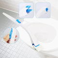 Disposable toilet brush with replaceable detergent head, suitable for home bathroom cleaning, from Everything Baby.