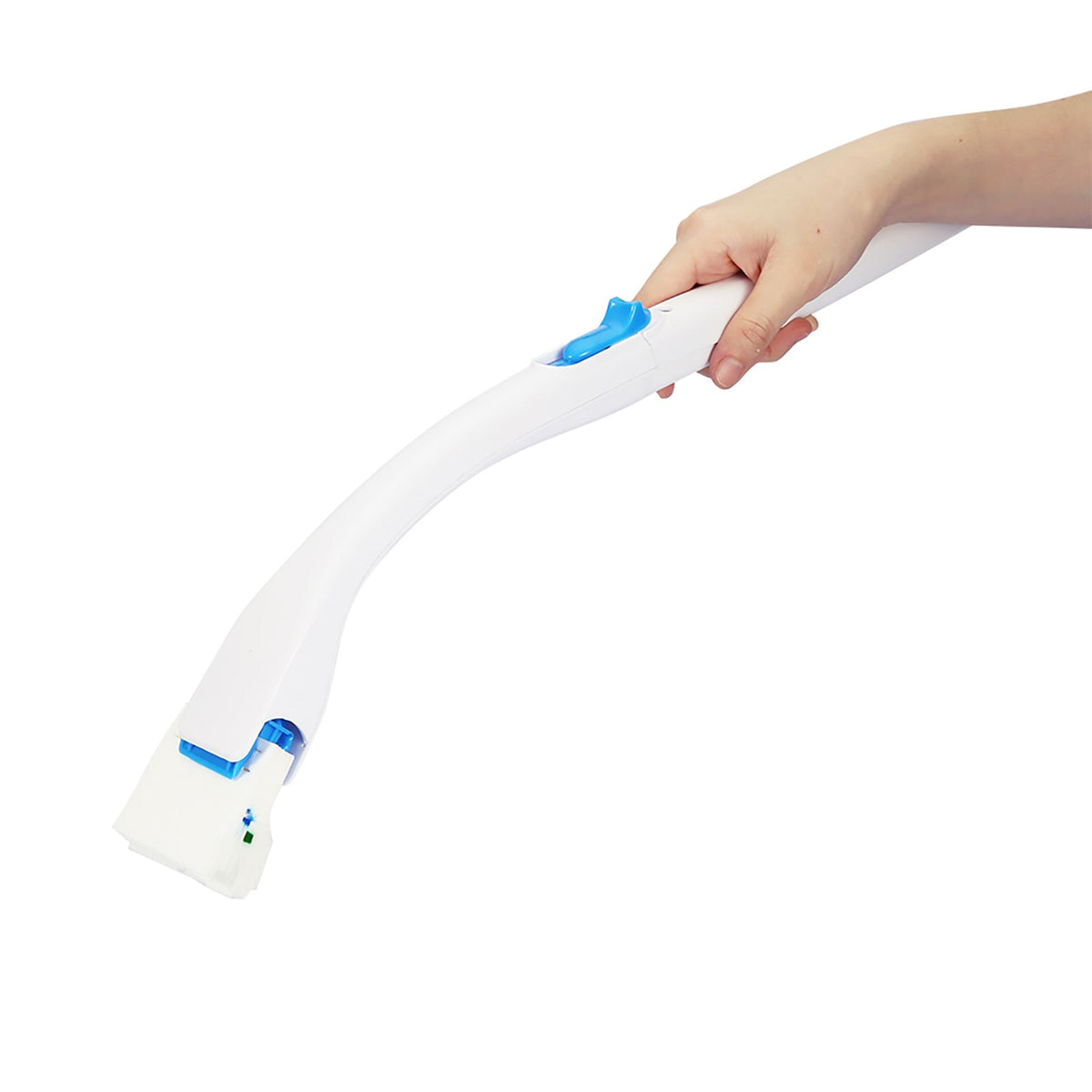 Disposable toilet brush from Everything Baby with replaceable detergent head, designed for bathroom cleaning and hygiene.