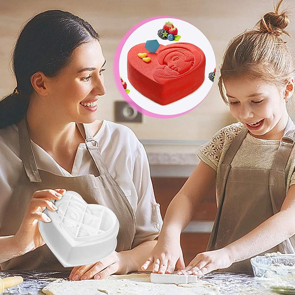 Heart-shaped silicone cake mold for baking, ideal for making chocolates and treats, from Everything Baby.