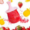 Silicone ice pop mold for DIY fruit puree, pudding, and yogurt, suitable for babies and kids, by Everything Baby.