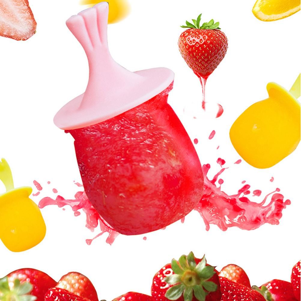Silicone ice pop mold for DIY fruit puree, pudding, and yogurt, suitable for babies and kids, by Everything Baby.