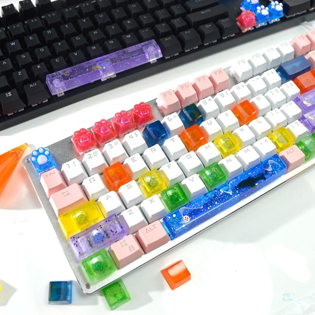 Silicone mold for DIY mechanical keyboard keycaps, soft and durable, designed for kids' pretend play and toy customization.