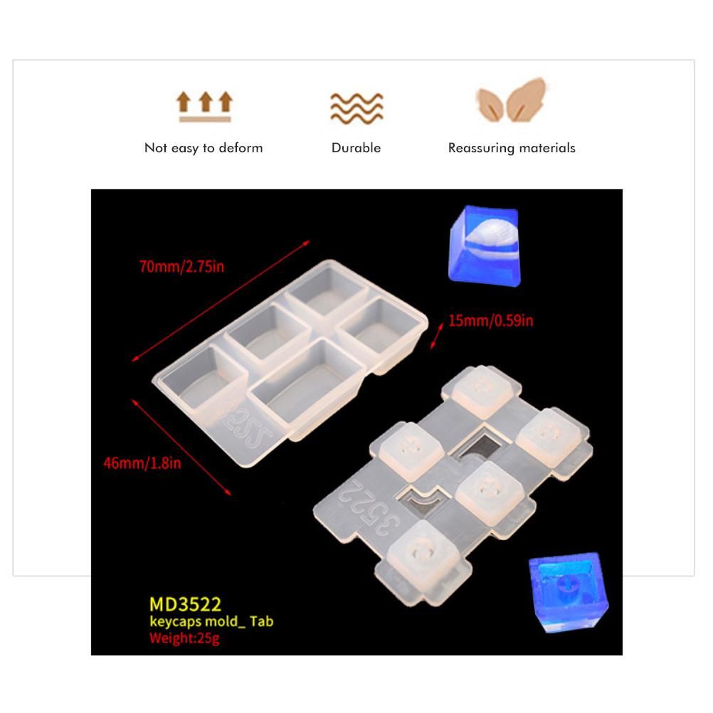 Silicone mold for DIY mechanical keyboard keycaps, soft and durable, designed for creating custom toy keyboard keys for kids.