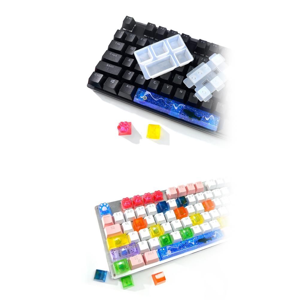 Silicone mold for DIY mechanical keyboard keycaps, soft and durable, used for pretend play and toy crafting for kids