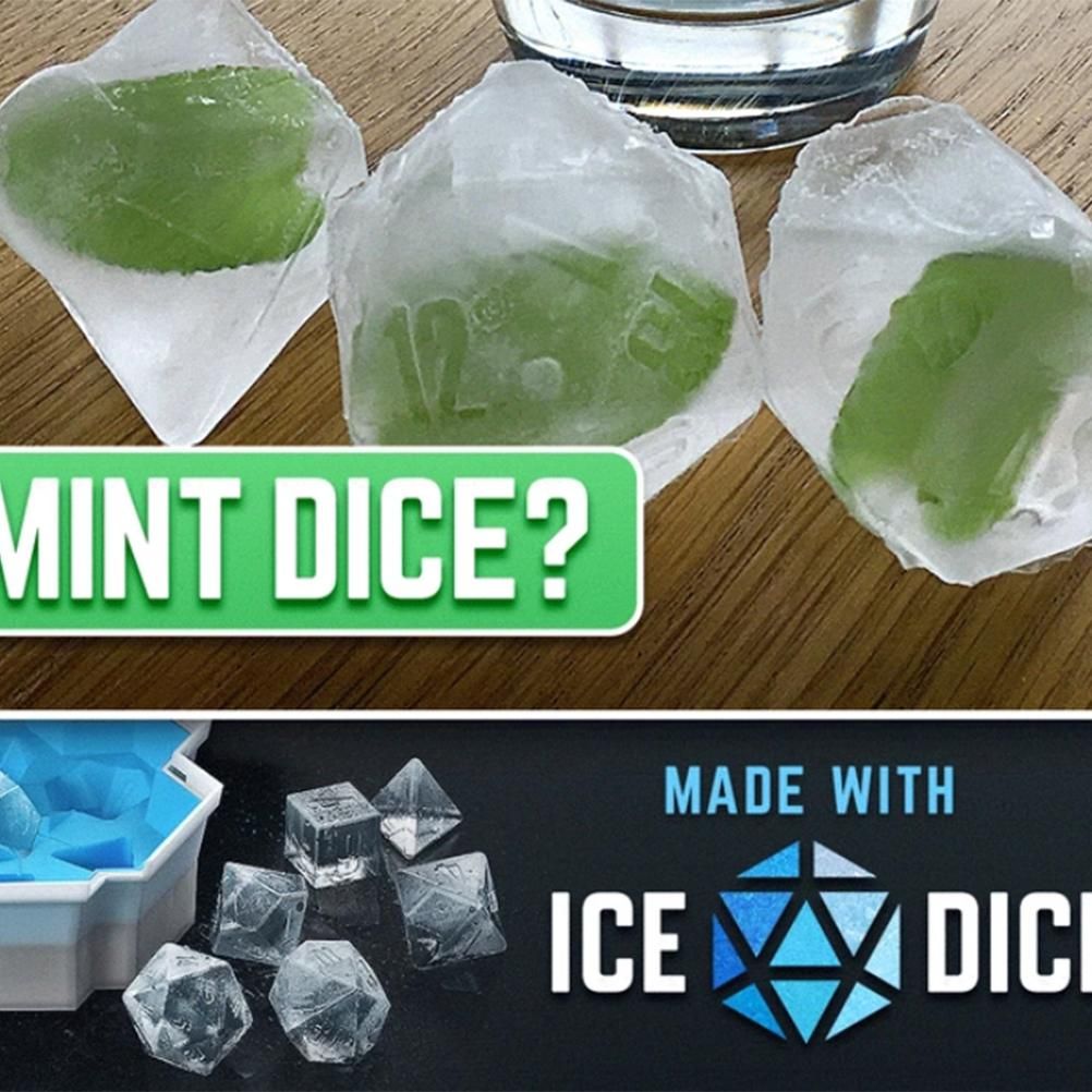 Soft silicone ice dice mold and bucket for pretend play, ideal for kids' ice tray and game tray activities.
