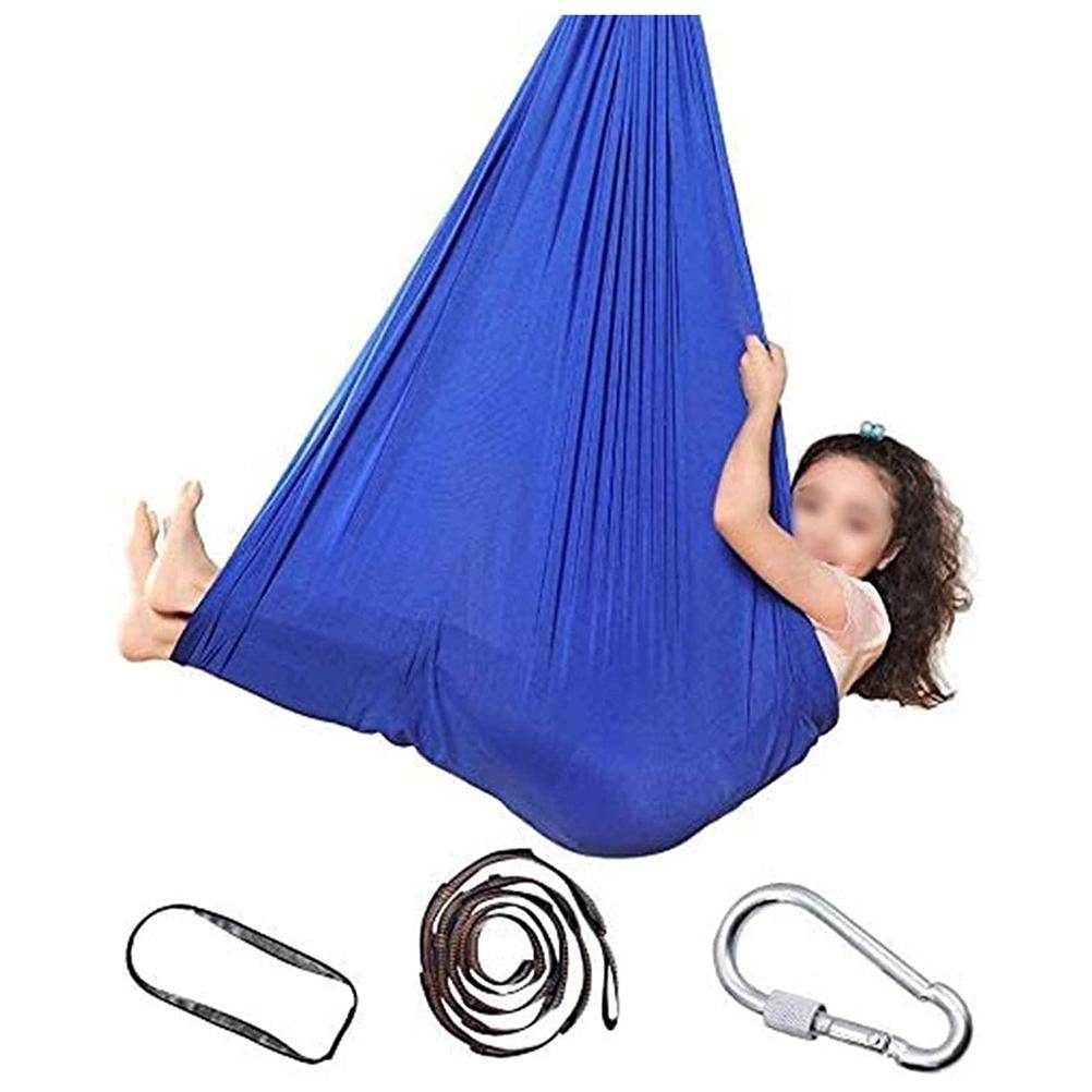 Colorful children's yoga swing hammock for kids, teens, and adults, designed for outdoor play and relaxation by Everything Baby.