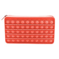 Orange silicone bubble pencil case by Everything Baby, sensory toy and stationery storage bag for kids, soft and decompressing.