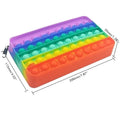 Mint green silicone bubble toy pencil case for kids, doubles as sensory decompression toy and stationery storage bag.