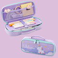 Large capacity double-layer cloth pencil case for girls, ideal for storing pens, erasers, and notes, by Everything Baby.
