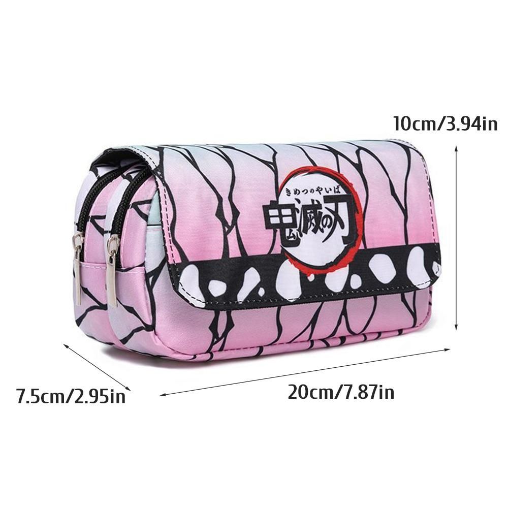 Large capacity cartoon anime pencil case by Everything Baby, double-layer canvas design for kids and drawing lovers