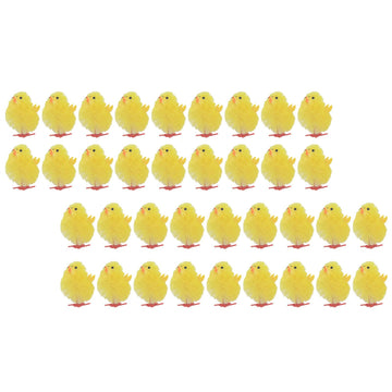 Set of 36 small yellow Easter chick figurines, 4cm, cute baby and kids toy decorations for home or party from Everything Baby.