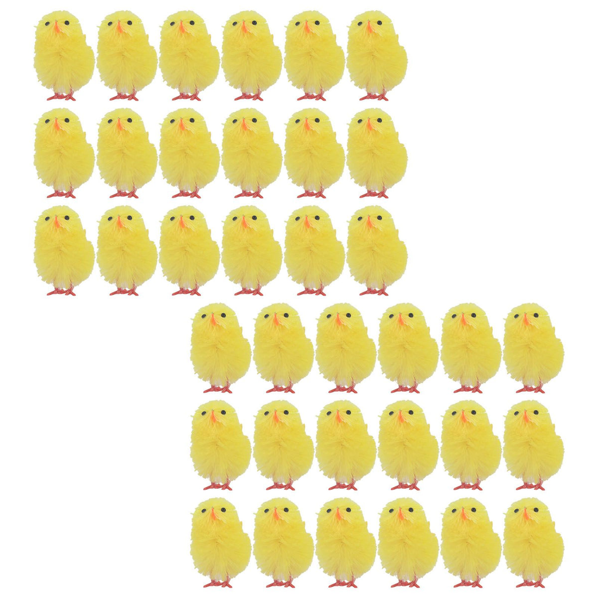 Set of 36 yellow mini Easter chick figurines, 4cm, cute baby chick decorations for home or party Easter celebrations.