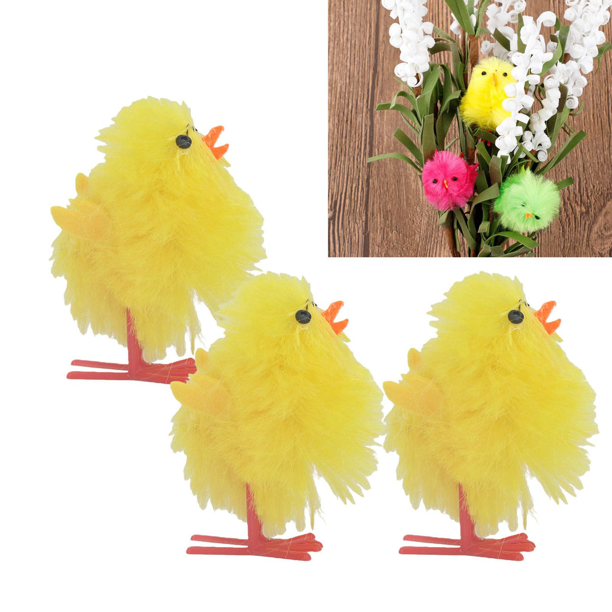 Set of 36 tiny yellow Easter chick decorations, 4cm, for home and party, cute baby and kid's toy figures by Everything Baby.