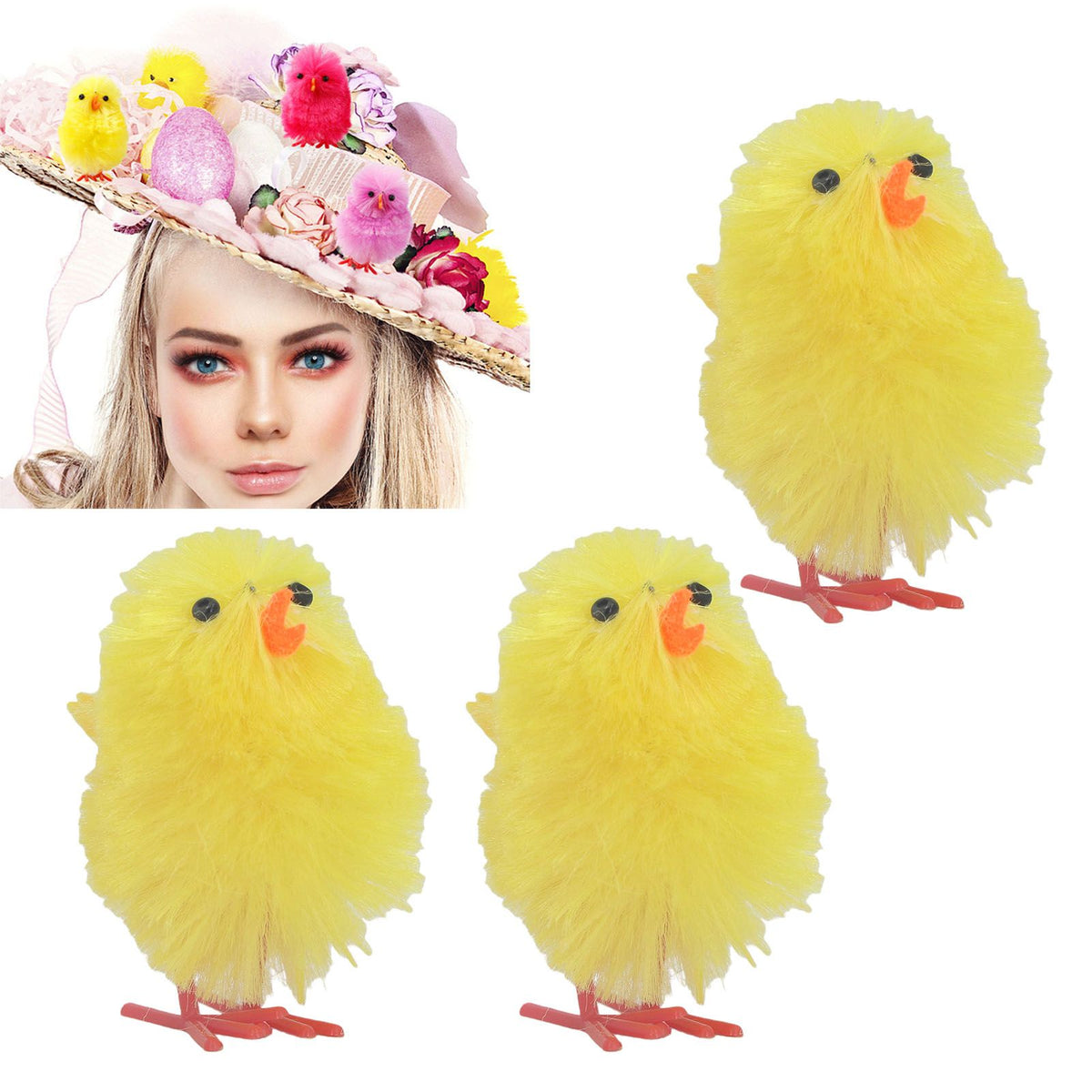 Set of 36 yellow mini Easter chicks, 4cm tall, cute toy figures for home and party decorations, by Everything Baby.