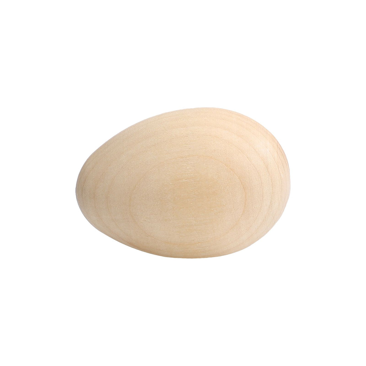 Unfinished wooden faux chicken eggs for kids' pretend play, educational toy from Everything Baby in a natural wood finish.