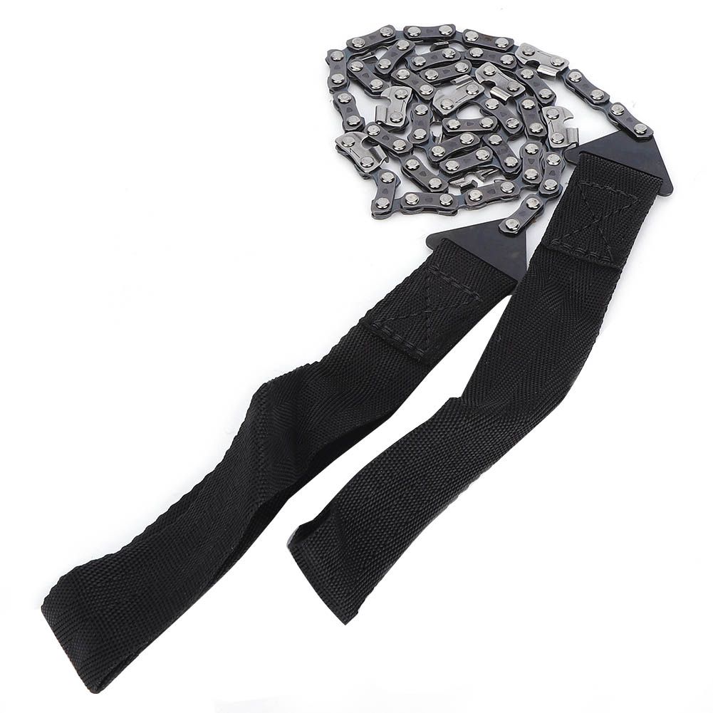 Portable survival chain saw from Everything Baby, suitable for outdoor camping and hiking, shown as a compact hand tool for emergencies.
