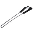 Portable survival chain saw for outdoor camping and hiking, compact hand tool for emergency garden and outdoor play activities.