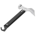 Aluminum camping mallet and tent stake puller hammer, compact and portable outdoor tool for removing tent pegs.