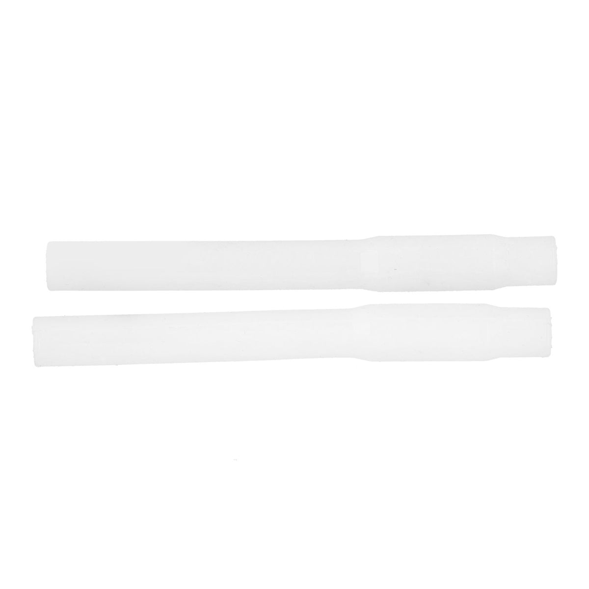 Two silicone short tube replacements for milking machine accessories, designed for baby nursing and feeding equipment.