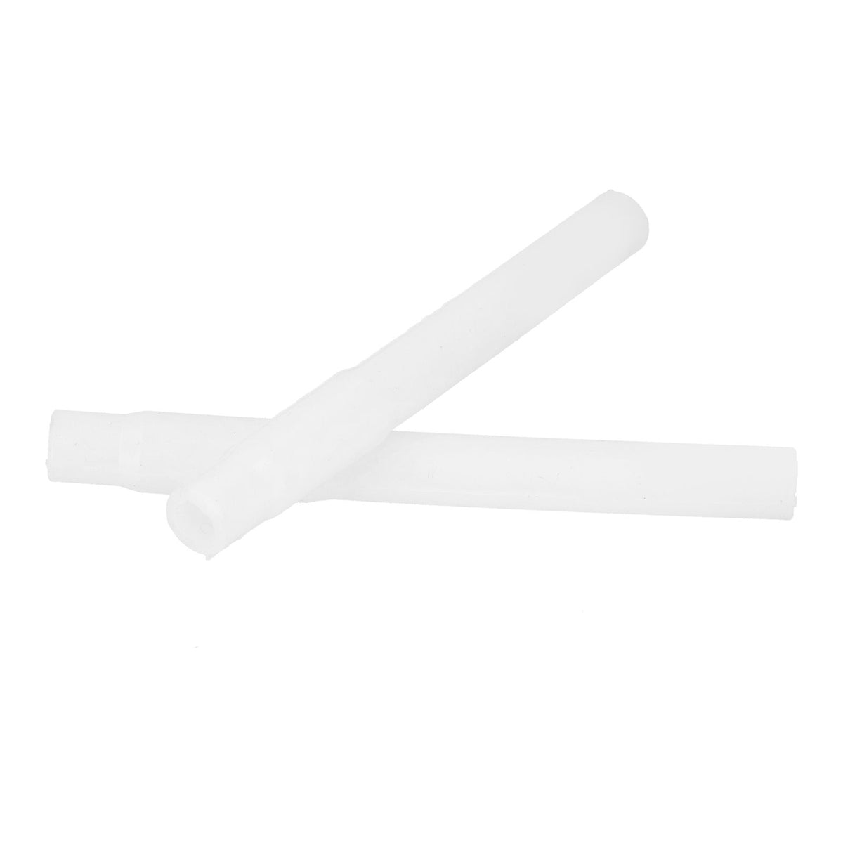 Two silicone short tubes for baby milking machine accessories, replacement parts for nursing and feeding equipment.