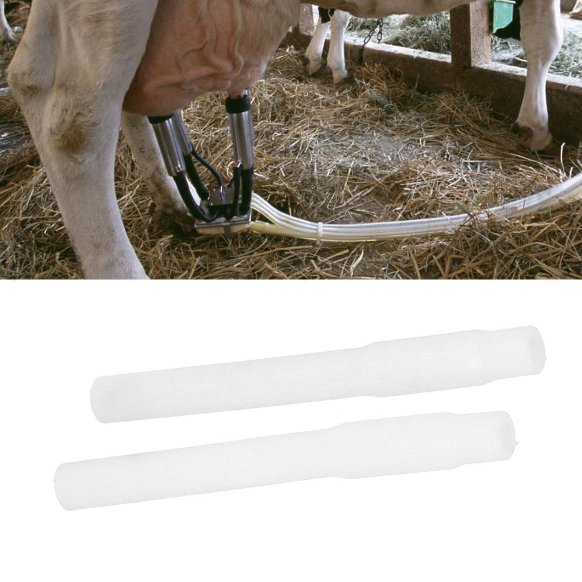 Two silicone short tube replacements for milking machine accessories from Everything Baby, designed for baby nursing and feeding.