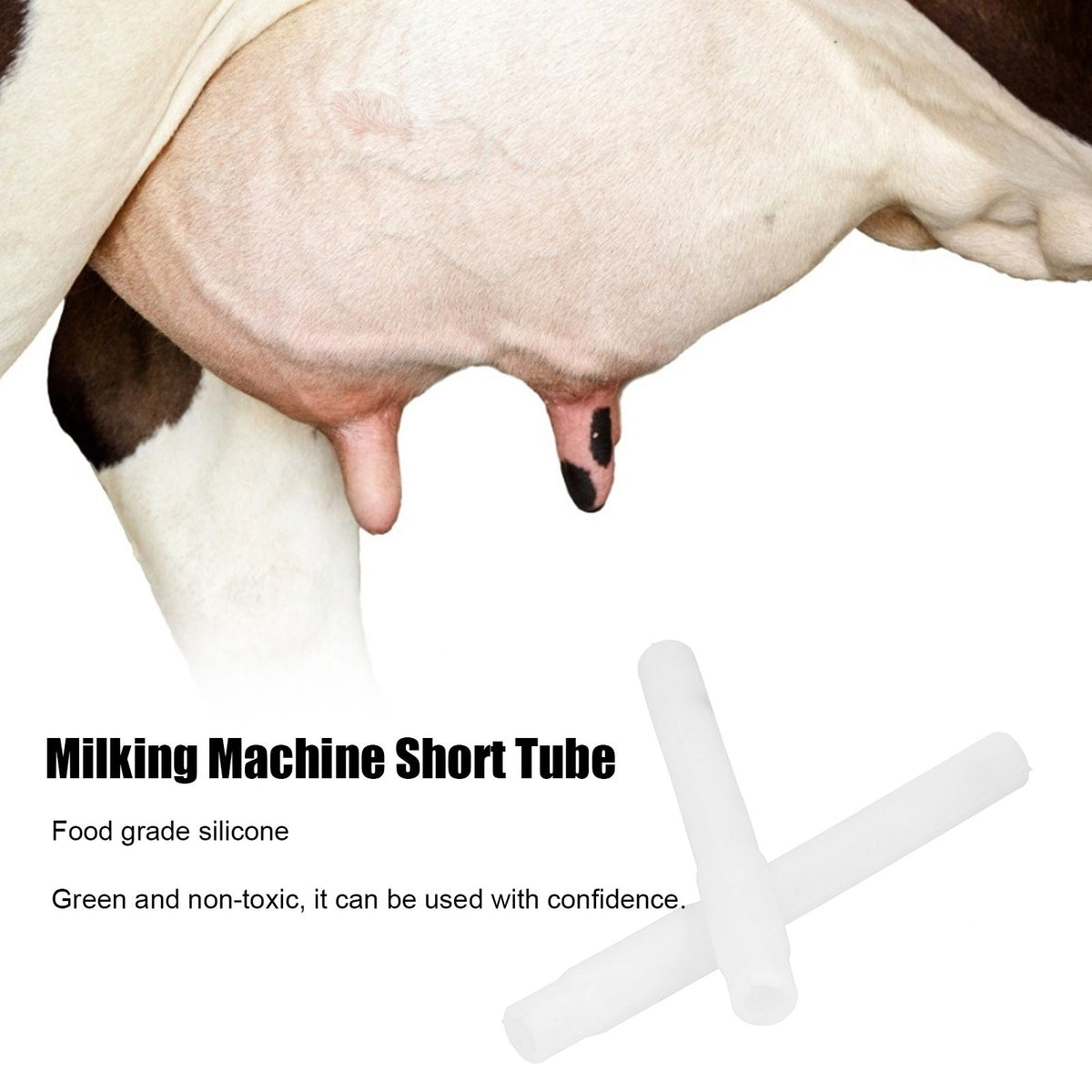 Two silicone short tube replacements for milking machine accessories, ideal for baby and kids nursing and feeding equipment.