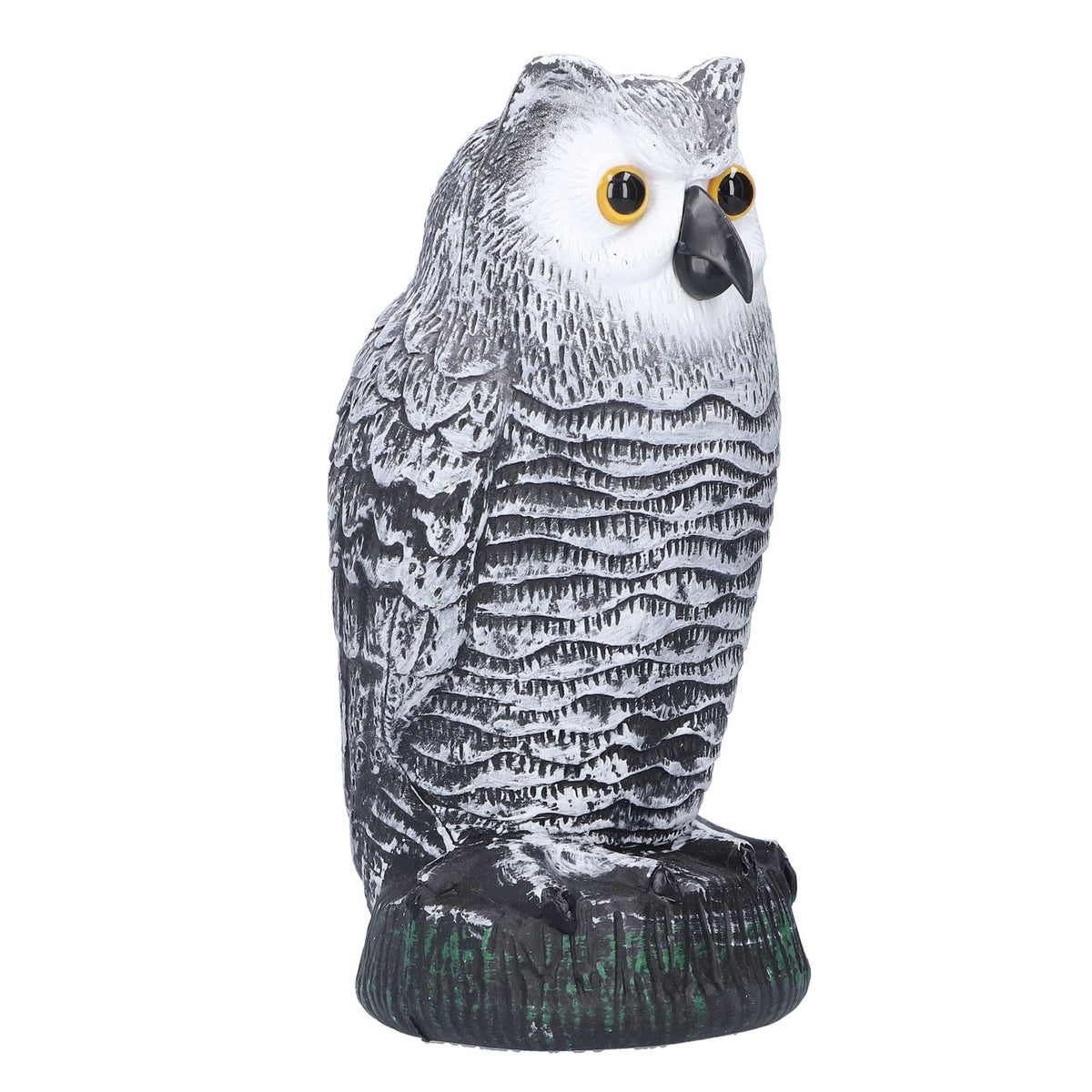 Plastic hunting fake owl decoy for outdoor gardens, used as pest deterrent and yard ornament, by Everything Baby.