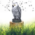 Plastic hunting fake owl decoy for outdoor gardens and yards to deter pests, designed for outdoor garden pest control.