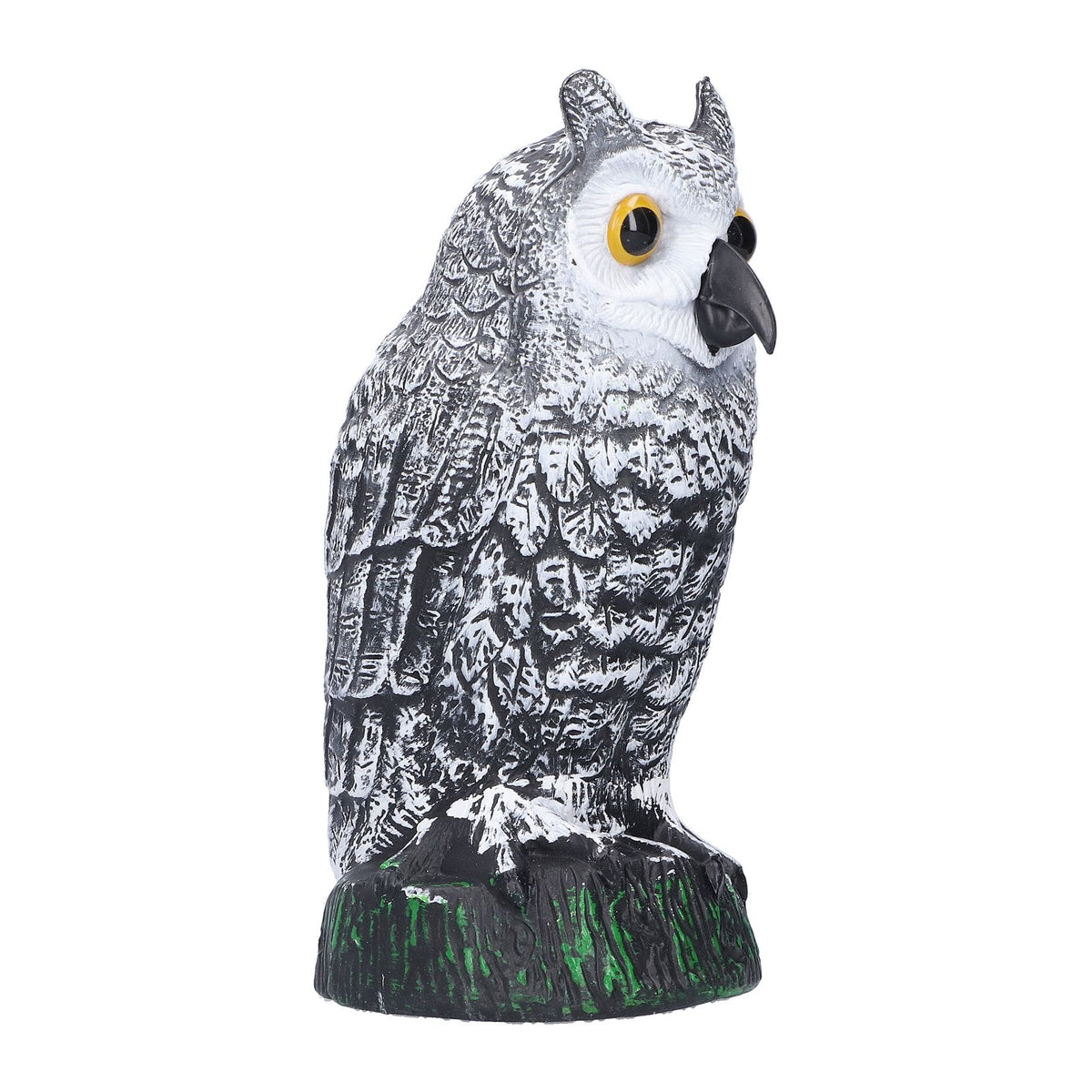 Plastic hunting fake owl decoy for outdoor gardens, used as pest deterrent and yard ornament by Everything Baby.